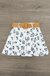 Dusty Blue Floral Skirt Set | Sparkle in Pink