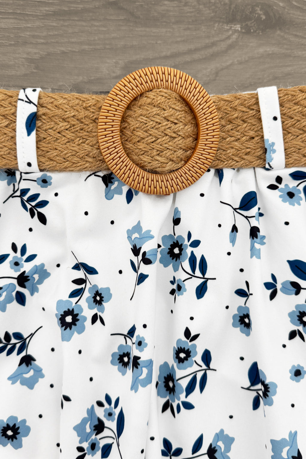 Dusty Blue Floral Skirt Set | Sparkle in Pink