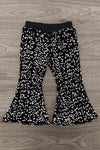 Mom & Me - Rhinestone Ghost Top & Pant Set - CHILD-6-12 Months - Black bell-bottom pants with white rhinestone ghost pattern and elastic waistband.