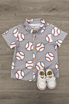 Checkered Baseball Button Down Top | Sparkle in Pink