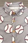 Checkered Baseball Button Down Top | Sparkle in Pink