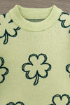 Shamrock Sweater Velvet Bell Bottom Set | Sparkle in Pink