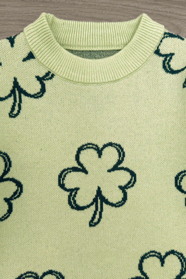 Shamrock Sweater Velvet Bell Bottom Set | Sparkle in Pink