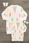 Mom & Me - Cozy Pastel Bunny Cardigan | Sparkle in Pink