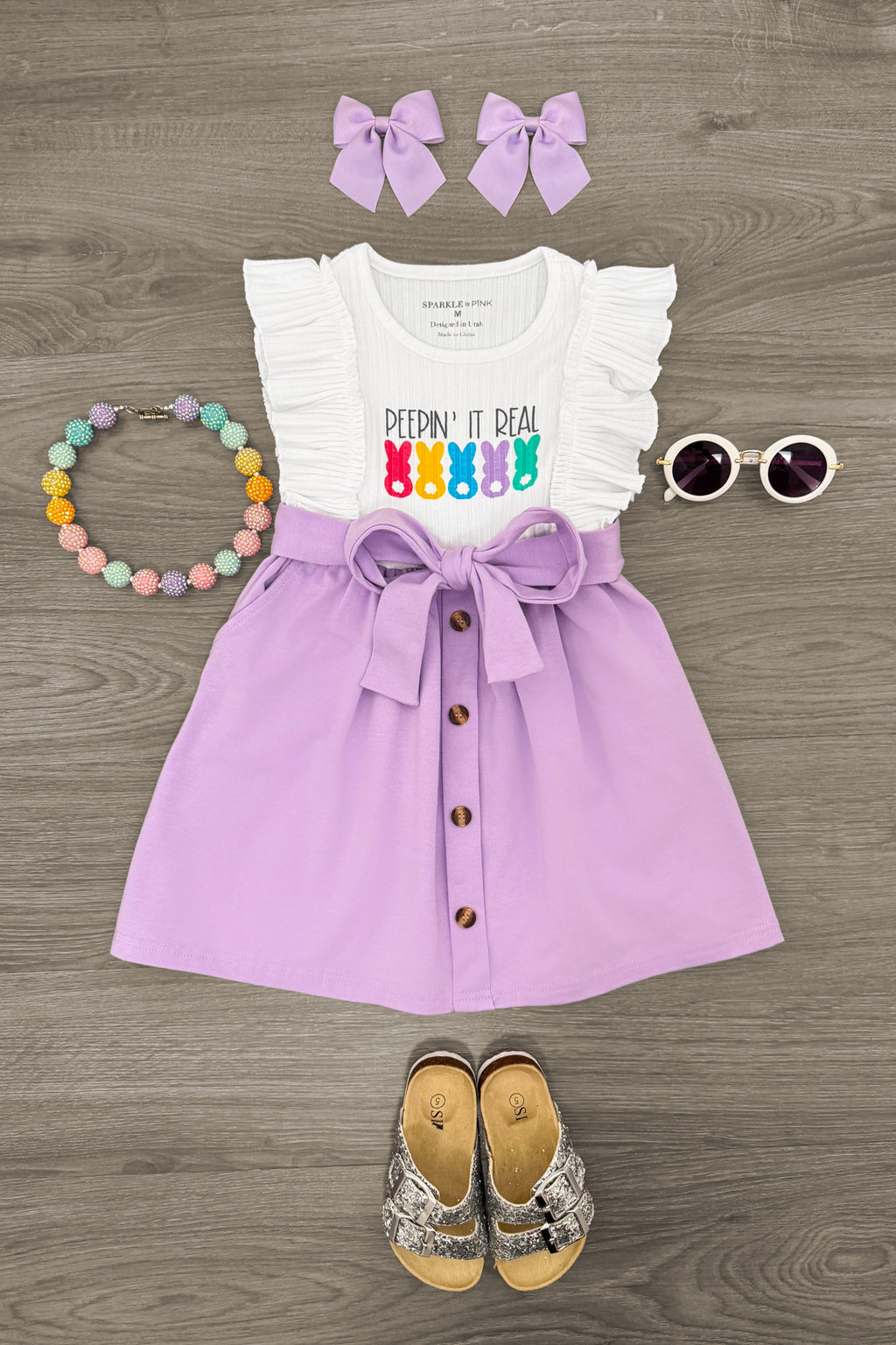 "Peepin' It Real" Lavender Dress | Sparkle in Pink