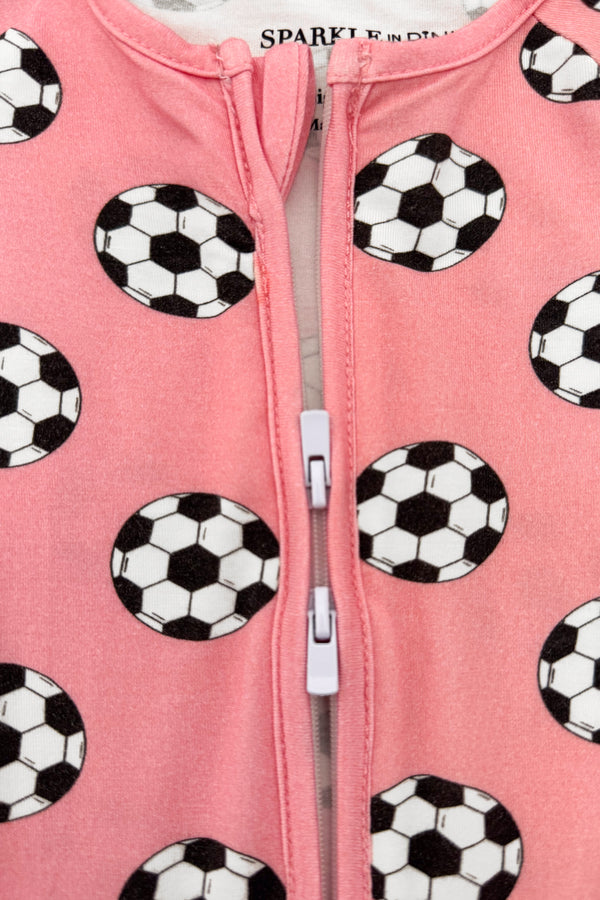 Pink Bamboo Soccer Ball Onesie | Sparkle in Pink