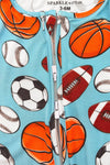 Blue Bamboo Sports Ball Onesie | Sparkle in Pink