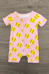 Pink Bamboo Softball Onesie | Sparkle in Pink