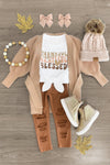 "Thankful, Grateful, Blessed" Brown Legging Set - Sparkle in Pink