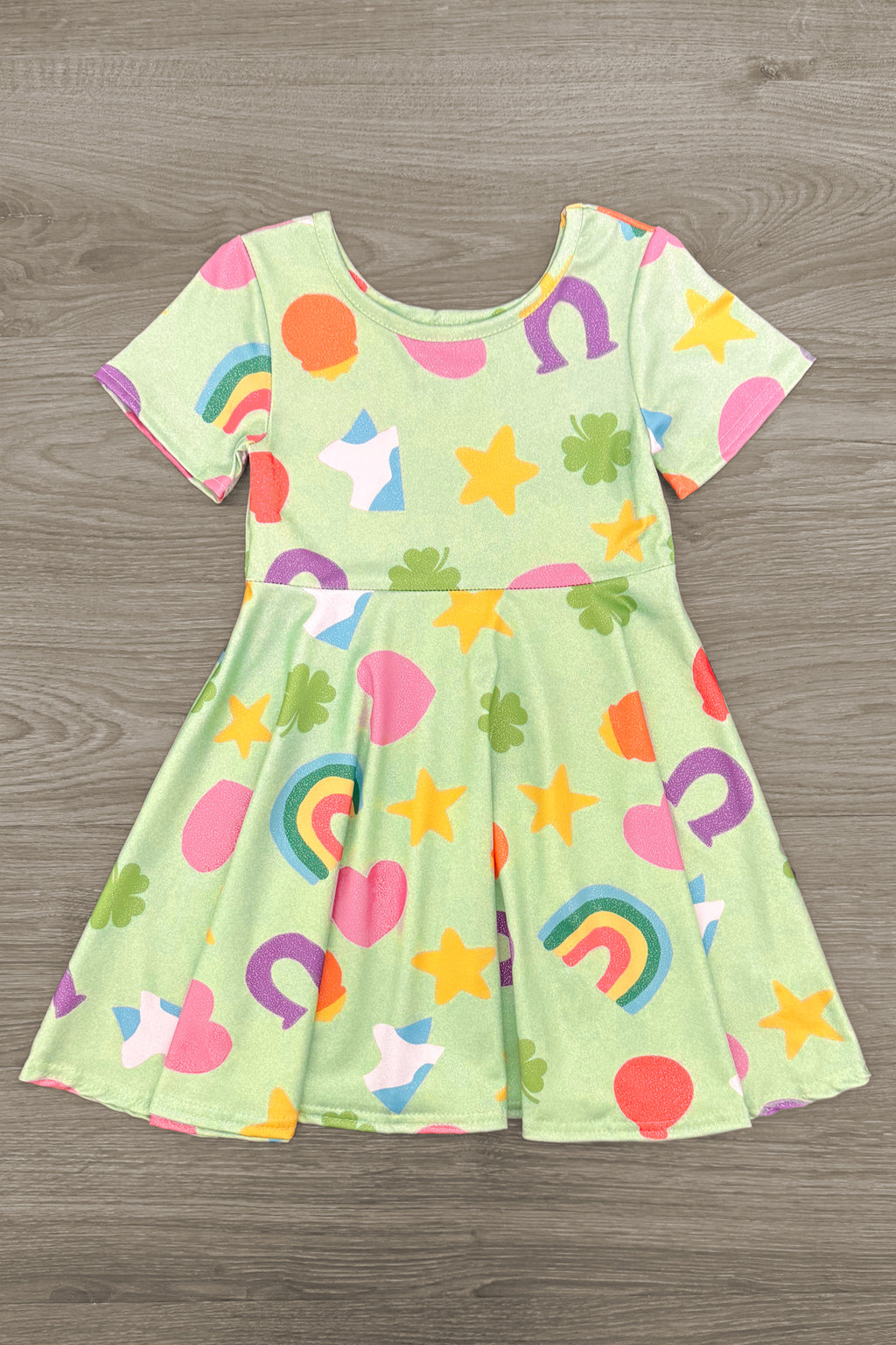 Green Charms Glitter Dress | Sparkle in Pink