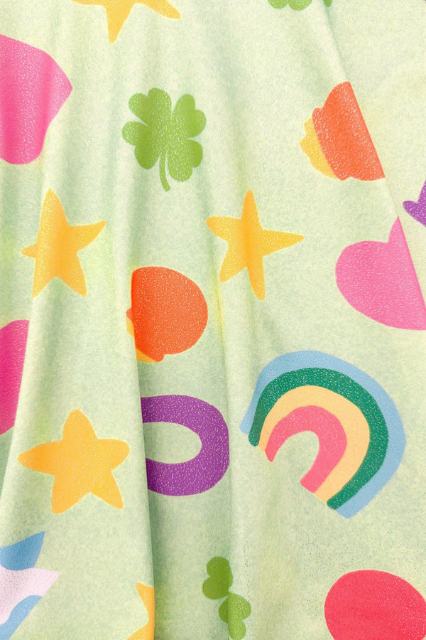 Green Charms Glitter Dress | Sparkle in Pink