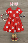 Red Sequin Baseball Dress | Sparkle in Pink