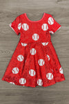 Red Sequin Baseball Dress | Sparkle in Pink