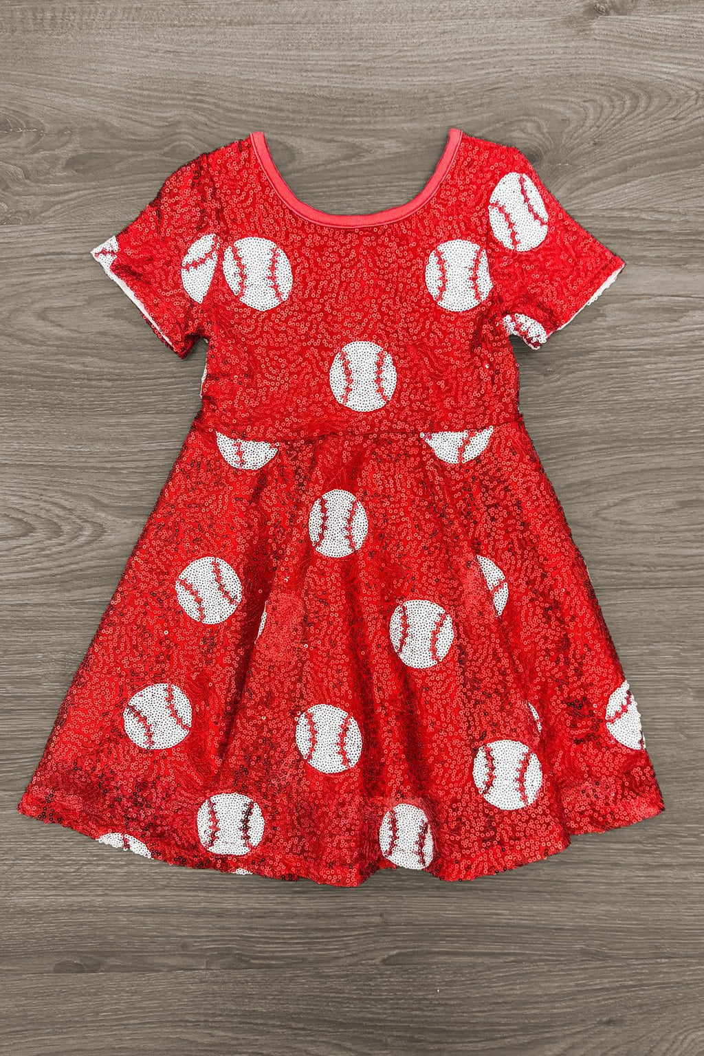 Red Sequin Baseball Dress | Sparkle in Pink