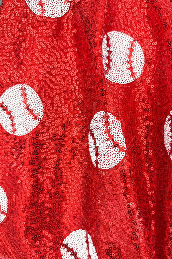 Red Sequin Baseball Dress | Sparkle in Pink