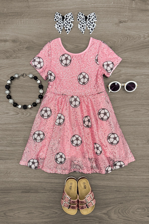 Pink Sequin Soccer Dress | Sparkle in Pink