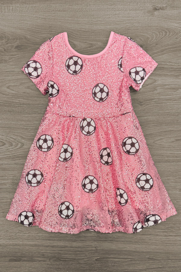 Pink Sequin Soccer Dress | Sparkle in Pink