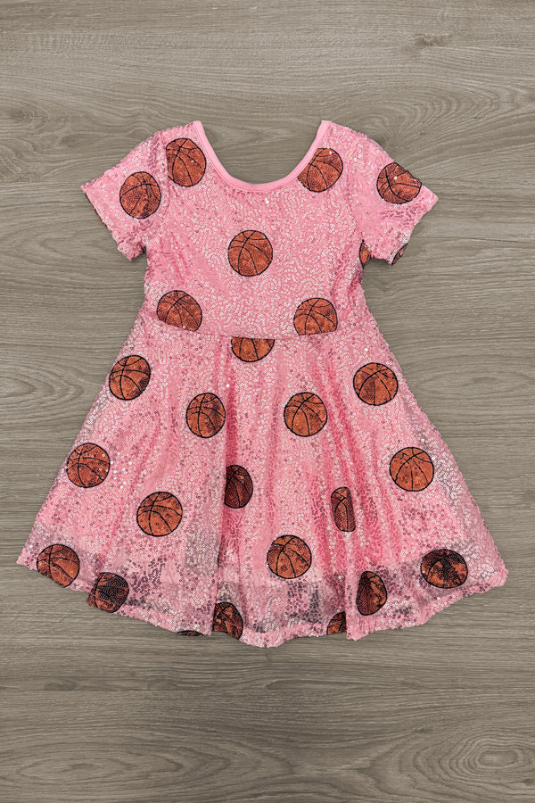 Pink Sequin Basketball Dress 4XL-10/12 Years Pink Sequin Basketball Dress 4XL-10/12 Years