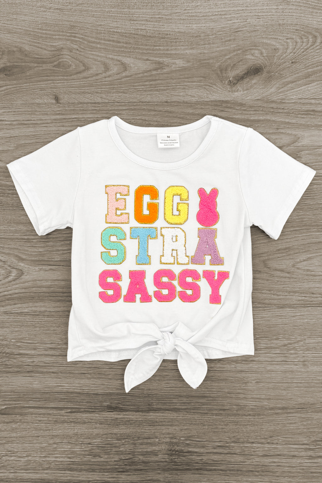 "Eggstra Sassy" Chenille Patch Tutu Skirt Set | Sparkle in Pink