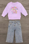 "Mama's Expensive Little Bestie" Denim Pant Set