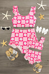 Mom & Me - Pink Checkered Flower Bikini | Sparkle in Pink
