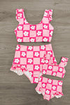 Mom & Me - Pink Checkered Flower Bikini | Sparkle in Pink