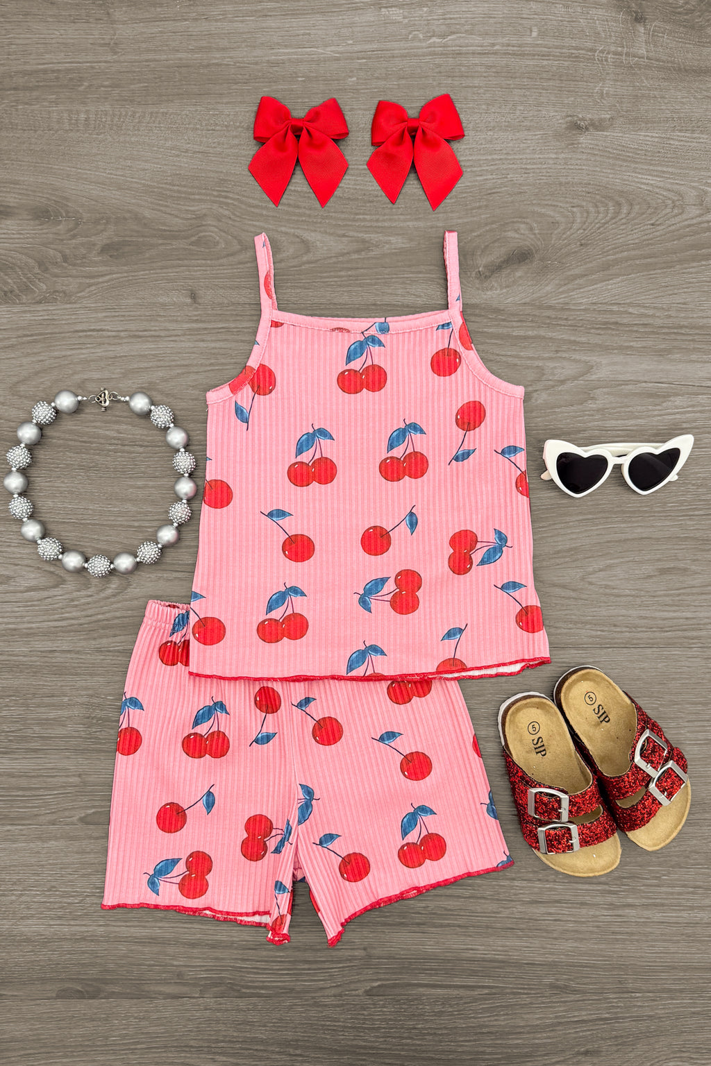 Pink Cherry Short Set | Sparkle in Pink