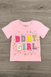 "Bday Girl" Rainbow Ruffle Sequin Skirt Set