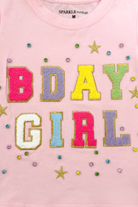 "Bday Girl" Rainbow Ruffle Sequin Skirt Set
