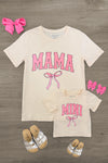 Mom & Me - "Mama & Mini" Cream Bow Top | Sparkle in Pink
