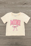 Mom & Me - "Mama & Mini" Cream Bow Top | Sparkle in Pink