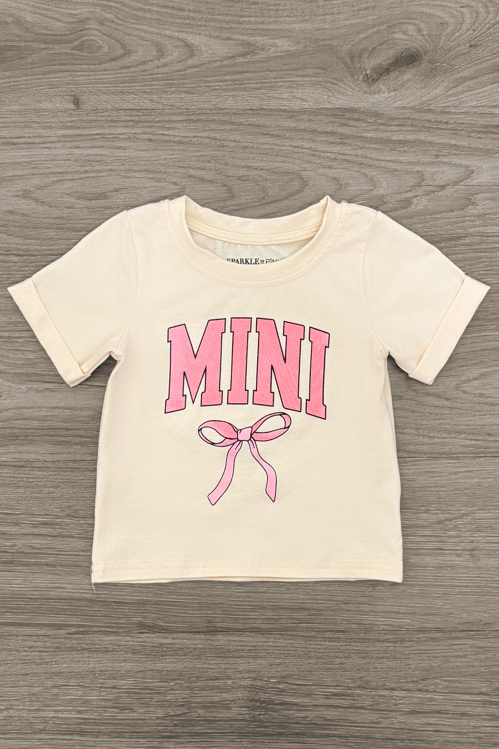 Mom & Me - "Mama & Mini" Cream Bow Top | Sparkle in Pink