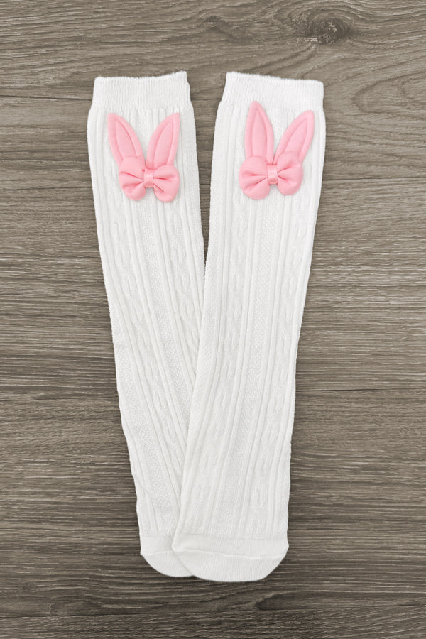Bunny Ear Bow Socks | Sparkle in Pink