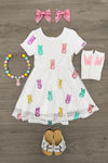 White Sequin Peep Dress | Sparkle in Pink