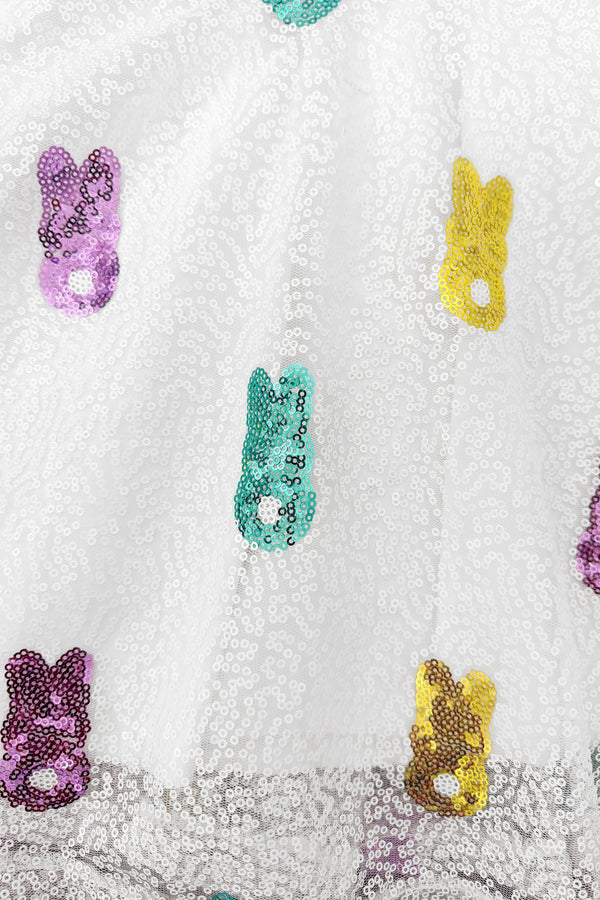 White Sequin Peep Dress | Sparkle in Pink