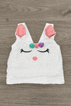 White Sequin Bunny Striped Flare Set | Sparkle in Pink
