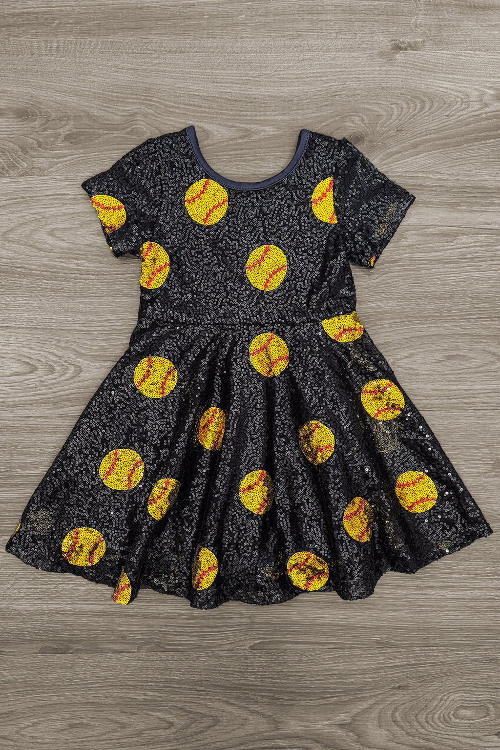 Black Sequin Softball Dress | Sparkle in Pink