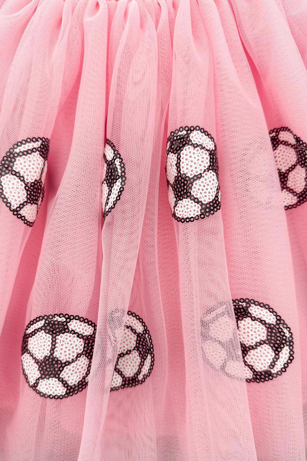 Pink Sequin Soccer Tutu Skirt Set | Sparkle in Pink
