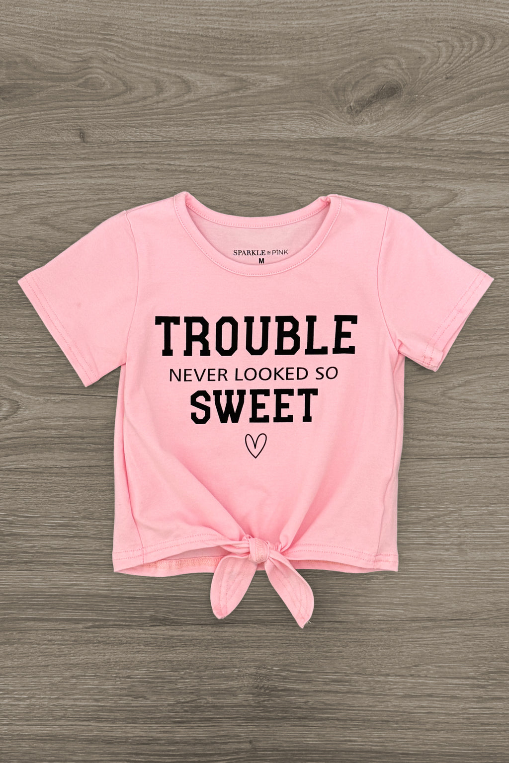 "Trouble Never Looked So Sweet" Top - Boy or Girl | Sparkle in Pink