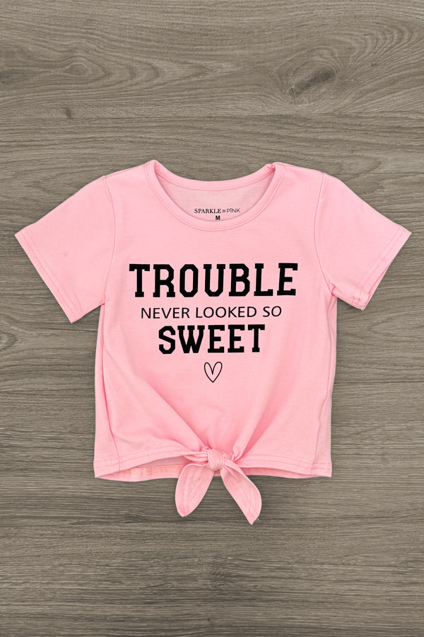"Trouble Never Looked So Sweet" Top - Boy or Girl | Sparkle in Pink