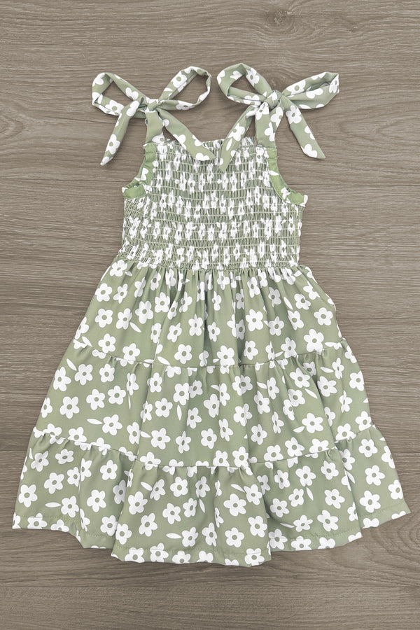 Mom & Me - Green & White Flower Dress Child-10 Mom & Me - Green & White Flower Dress Child-10