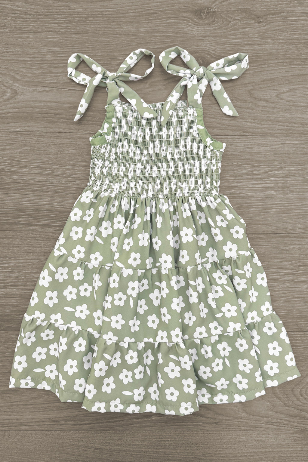 Mom & Me - Green & White Flower Dress | Sparkle in Pink