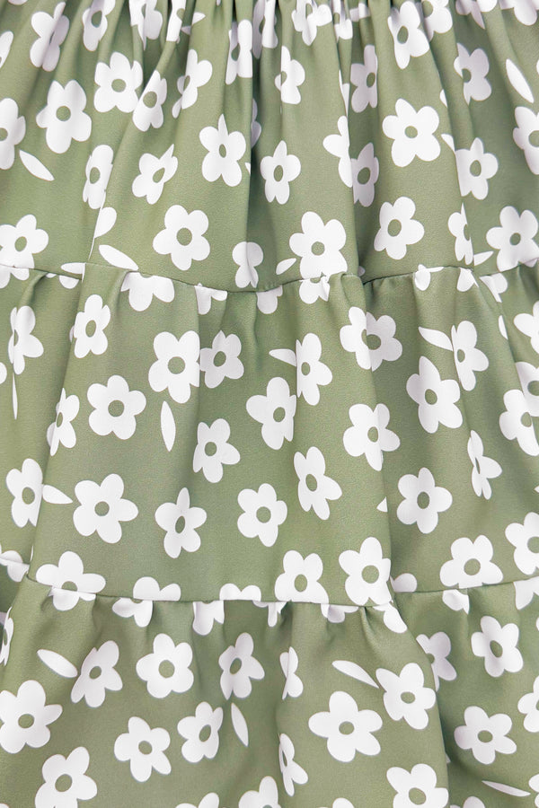Mom & Me - Green & White Flower Dress | Sparkle in Pink