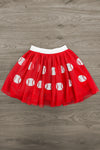 Red Sequin Baseball Tutu Skirt Set | Sparkle in Pink