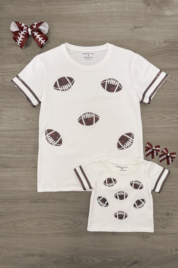 Mom & Me - Sequin Football Top | Sparkle in Pink