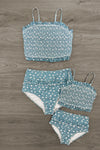 Mom & Me - Blue Ruffle Floral Bikini | Sparkle in Pink