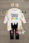 "Chillin' With My Peeps" Legging Set | Sparkle in Pink