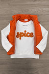 Mom & Me - "Pumpkin & Spice" Vest Set - CHILD-6-12 Months - White long-sleeve shirt with orange "spice" text paired with sleeveless orange quilted vest.