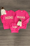 Mom & Me - "Mimi, Mama & Mini" Pink Chenille Patch Top - Sparkle in Pink