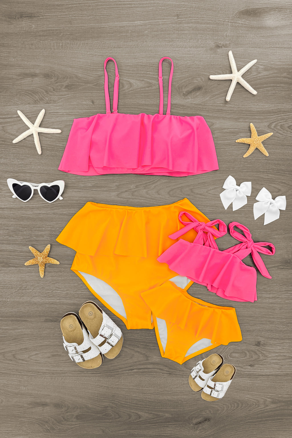 Mom & Me - Sunkissed Sorbet Ruffle Bikini | Sparkle in Pink